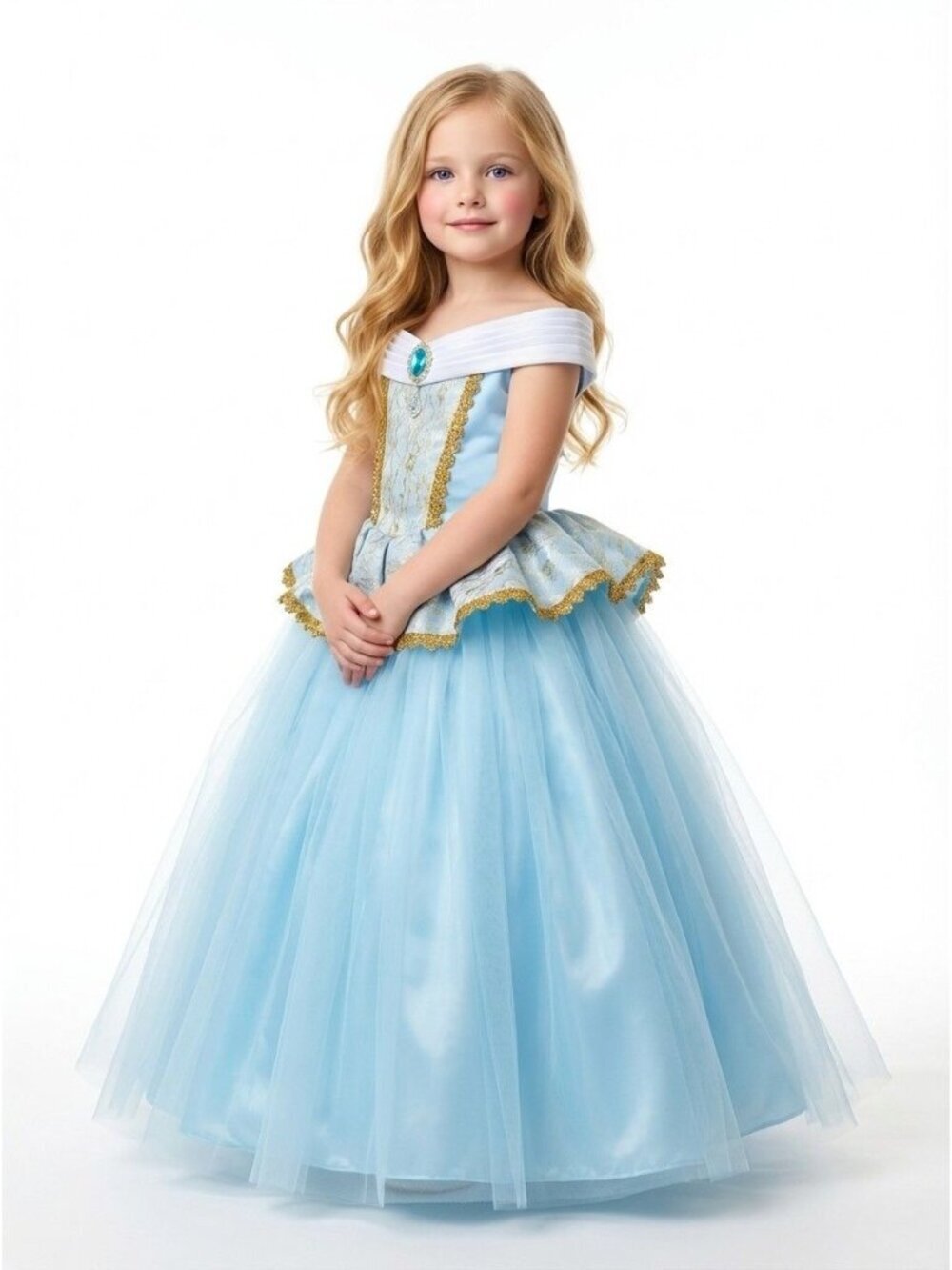 Girls Cinderella Inspired Princess Dress Costume (Size 5)